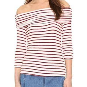 Hye Park an Lune Striped Off the Shoulder Top